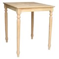 Fine-Line Solid Wood Top Table - Turned Legs, Brown FI2590268